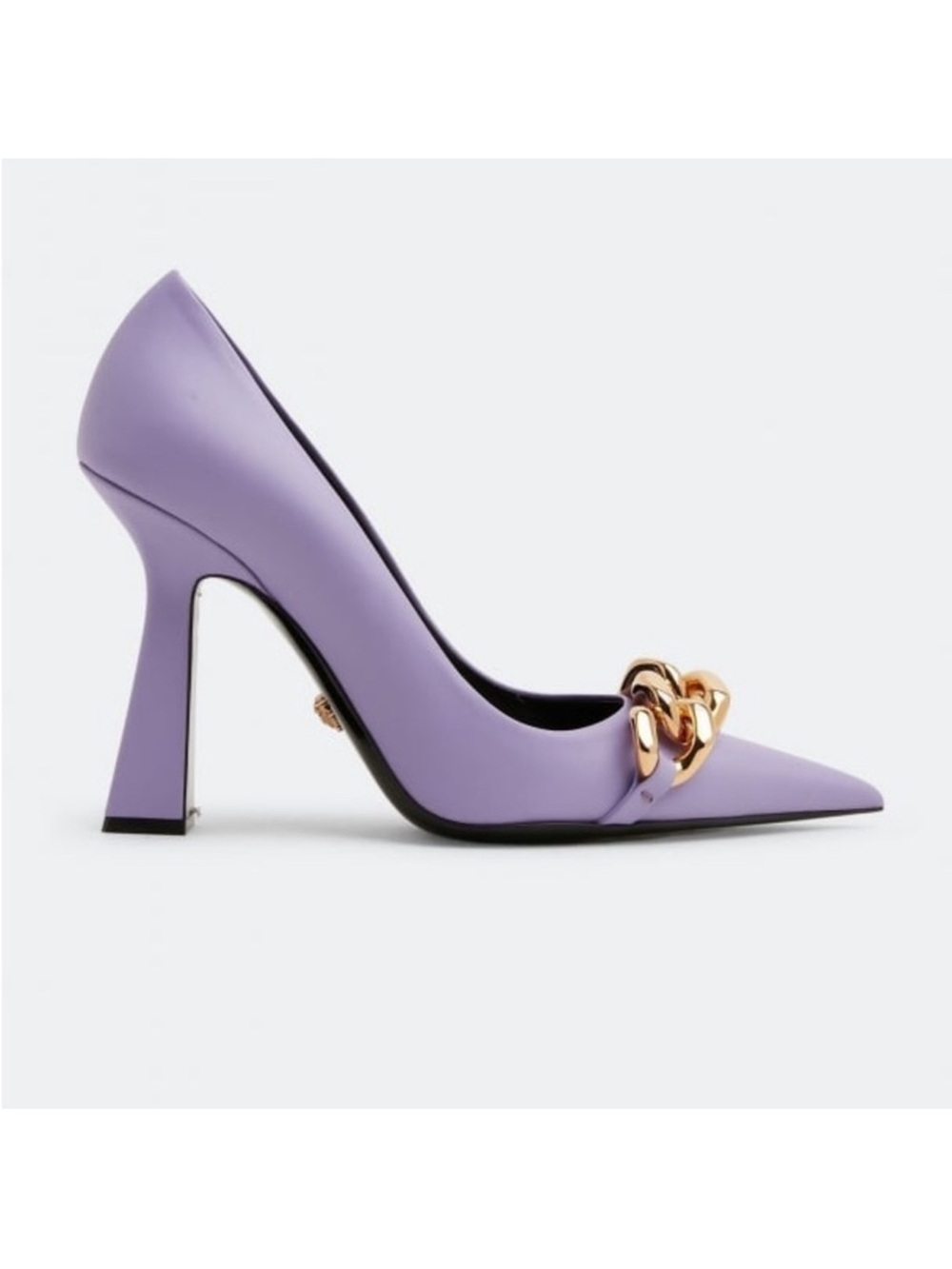 New! VERSACE Medusa Logo Chain Pointed Toe Pumps Heels - Picture 2 of 15